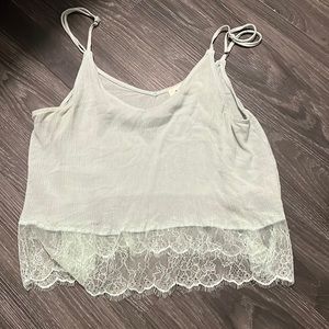 Mint lace cami top